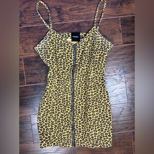 Nasty Gal Mustard Leopard Print Dress